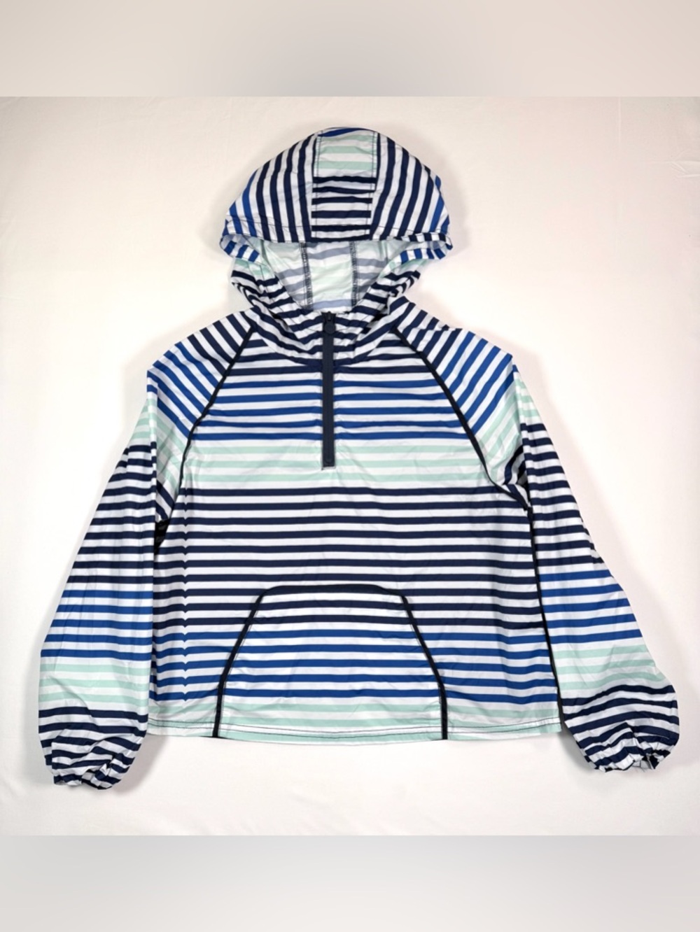HUNTER X TARGET Kids Striped Rain Jacket‎ XL 14-16 White Windbreaker Hooded